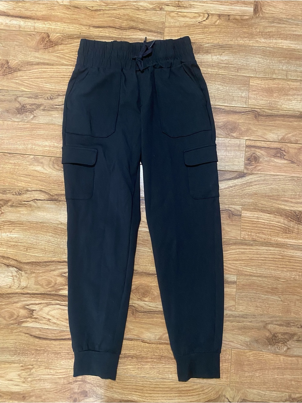 Womens Black Cargo Jogger Pants - Casual Tactical Style